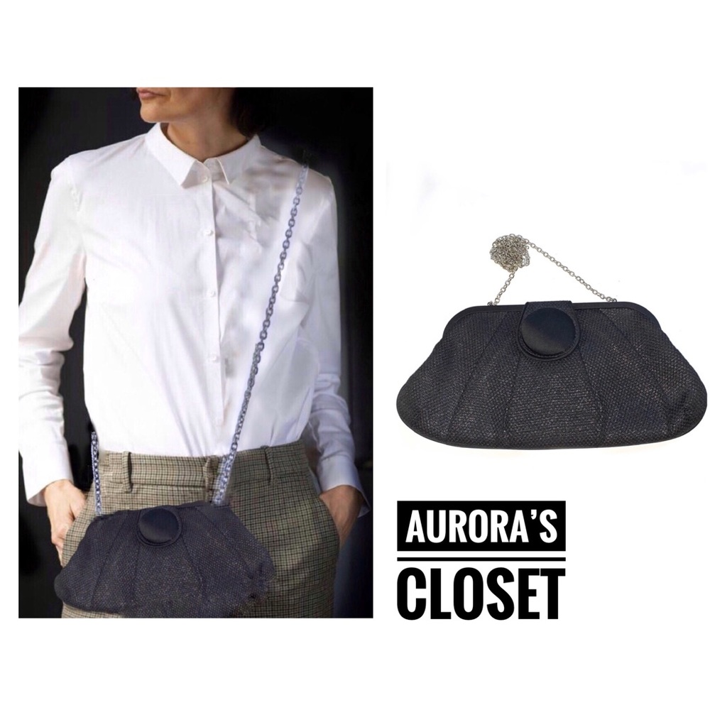 Taleen Black Clutch Purse Crossbody Strap